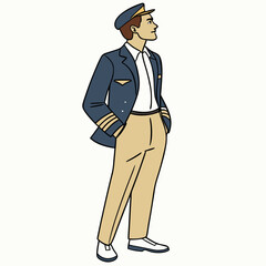 Airline Pilot Uniform Vector Illustration