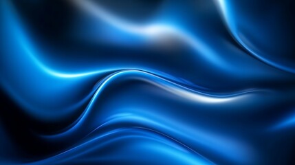 Obraz premium Abstract Blue Silk Fabric Waving Background with Light Reflection for Modern Design