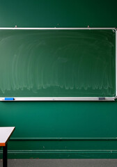 Green board. Dark green wall backdrop. Education concepts., back to school blackboard