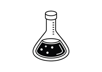 Lab experiment silhouette black vector white background