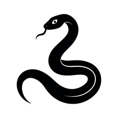 Fototapeta premium Curving snake with slender body in motion Line Art Vector illustration