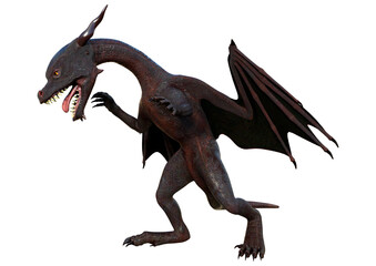 Fototapeta premium 3D Rendering Fairy Tale Dragon on White