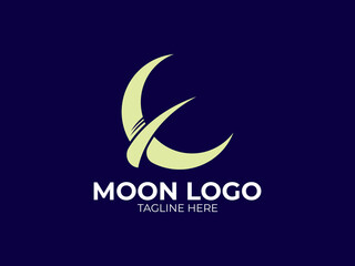moon logo in minimalist and modern style