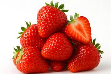Fresh Strawberries Displayed in a Cluster