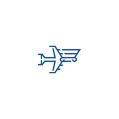 Air shopping cart logo design.