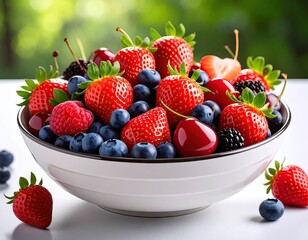 Colorful bowl of mixed berries