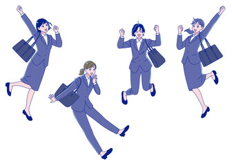 アニメ風の女の子の就職活動セット