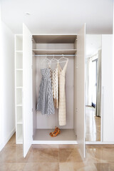 Wardrobe with Dresses and Shoes