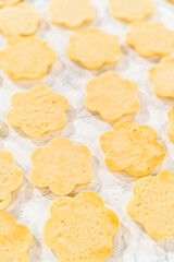 Easter sugar cookie flowers with sanding sugar