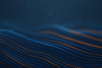 Abstract digital wave pattern with flowing lines and dotted texture in dark blue.