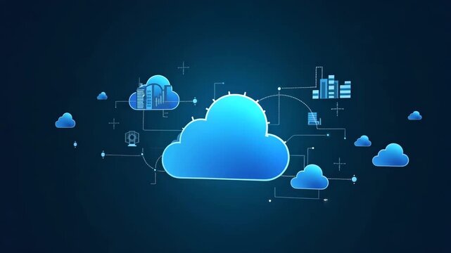 Comprehensive Cloud Services Suite: On-Demand Computing, Secure Data Storage & Flexible Application Deployment for Enhanced Enterprise Agility in Photo Stock Concept
