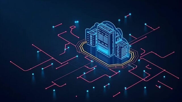 Comprehensive Cloud Services Suite: On-Demand Computing, Secure Data Storage, Flexible Application Deployment for Enterprise Agility - Photo Stock Concept with Empty Space