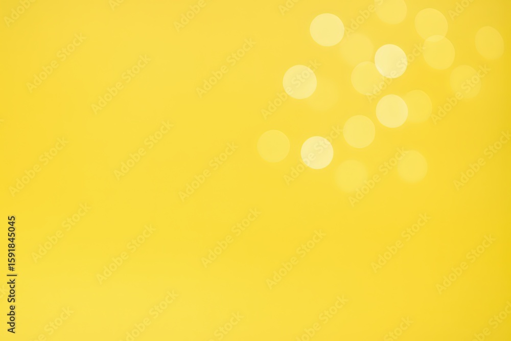 Poster bright yellow background with bokeh light effect and soft glow for design.
