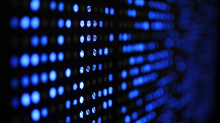 Abstract network pattern formed by illuminated rack servers in a data center environment