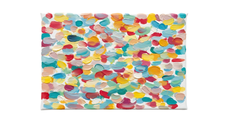 Abstract painting with vibrant, colorful, and diverse brushstrokes transparant background
