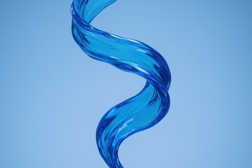 Abstract Blue Water Splash Swirl Design with Dynamic Flow and Curves.