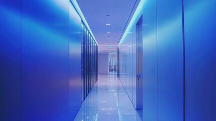 Obraz premium Empty, brightly lit, modern corridor