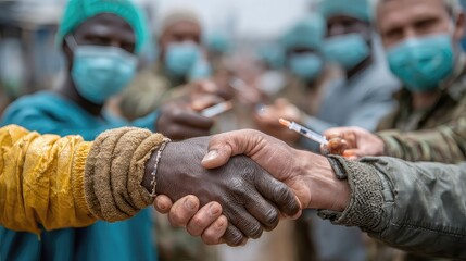 Global health partnerships supporting vaccine distribution, epidemic response, medical training, and infrastructure building in underserved regions.