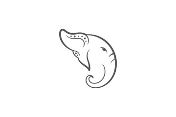 Obraz premium Graceful Elephant Line Art Logo