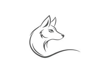 Elegant Fox Line Art Logo Design
