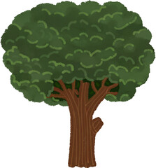 illustration of hometown with crayon coloring style