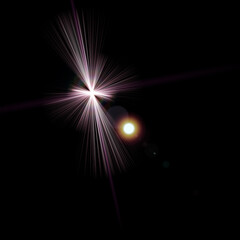 Radiant burst of light emerging from the darkness a symbol of hope and new beginnings in the night sky with lens flares