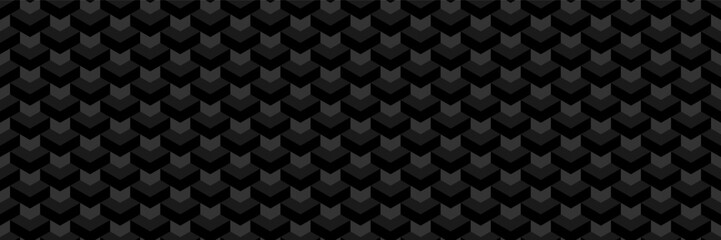 horizontal seamless geometric dark and black pattern for design and background.