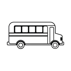 Line art vector illustration of a school bus with an open door