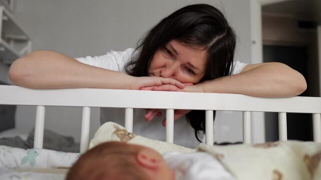 Young mother suffering from postpartum depression