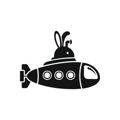 Whimsical Bunny Submarine. A charming underwater vessel featuring distinctive rabbit ears and a periscope. This delightful design evokes imagination and playful exploration.