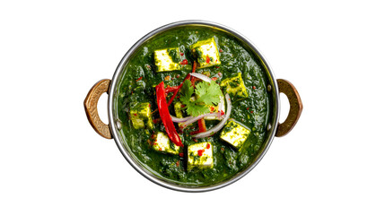 Palak Paneer Indian Dish Green Curry Cheese Spices Cilantro,