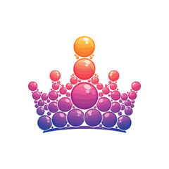 Vibrant Spherical Tiara. A fantastical headwear crafted from shining orbs, showcasing a luminous color transition. This digital image symbolizes innovation, elegance, and playful majesty.