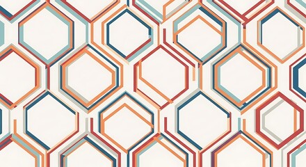 Abstract geometric honeycomb pattern in retro colors for modern backgrounds