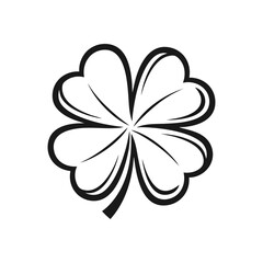 Lucky Four Leaf Clover Icon. A striking graphic of a four-leaf clover, a powerful emblem of good fortune and prosperity. It perfectly symbolizes hope, faith, and love for various designs.