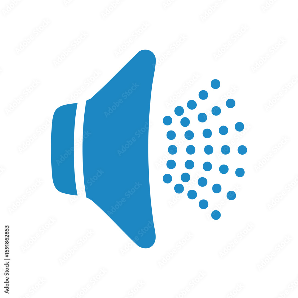 Aufkleber blue volume speaker icon. vibrant blue graphic illustrating an auditory output device. ideal for use
