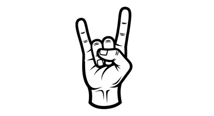 Rock and Roll Hand Gesture Icon Heavy Metal Music Symbol Vector Illustration