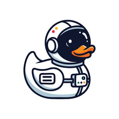 Astronaut Rubber Duck Character. Whimsical illustration of a playful bath toy dressed as an intrepid space explorer. Symbolizes curiosity, unexpected journeys, and bold dreams.
