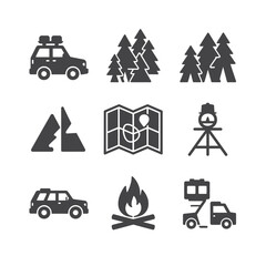 transportation icons set vector