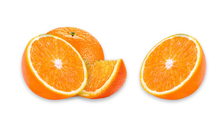 fresh orange slices on transparent background