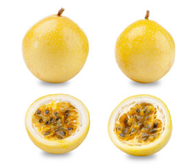 yellow passion fruit on transparent background.