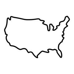 America map line icon. USA map vector icon with hand drawn design style