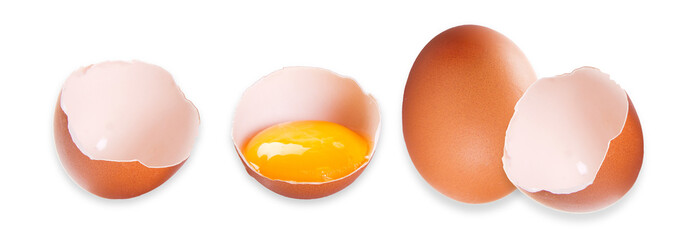 fresh chicken eggs isolated on transparent background