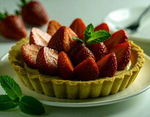 華やかないちごのタルト