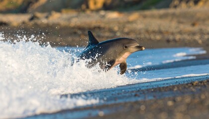 Here’s a vibrant and cinematic prompt for generating an **original image of a grey dolphin...