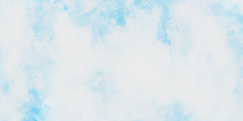 abstract background featuring a soft gradient from vibrant sky blue, Blue pastel sky with white fluffy cloud. Cloudscape background. Soft cumulus clouds backdrop.  Beautiful blue watercolor.