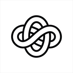 Vector art of an abstract knot design with intertwined loops