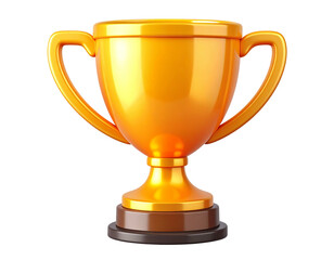  3D glossy trophy icon with gold-to-orange gradient and shiny finish, isolated on transparent background PNG