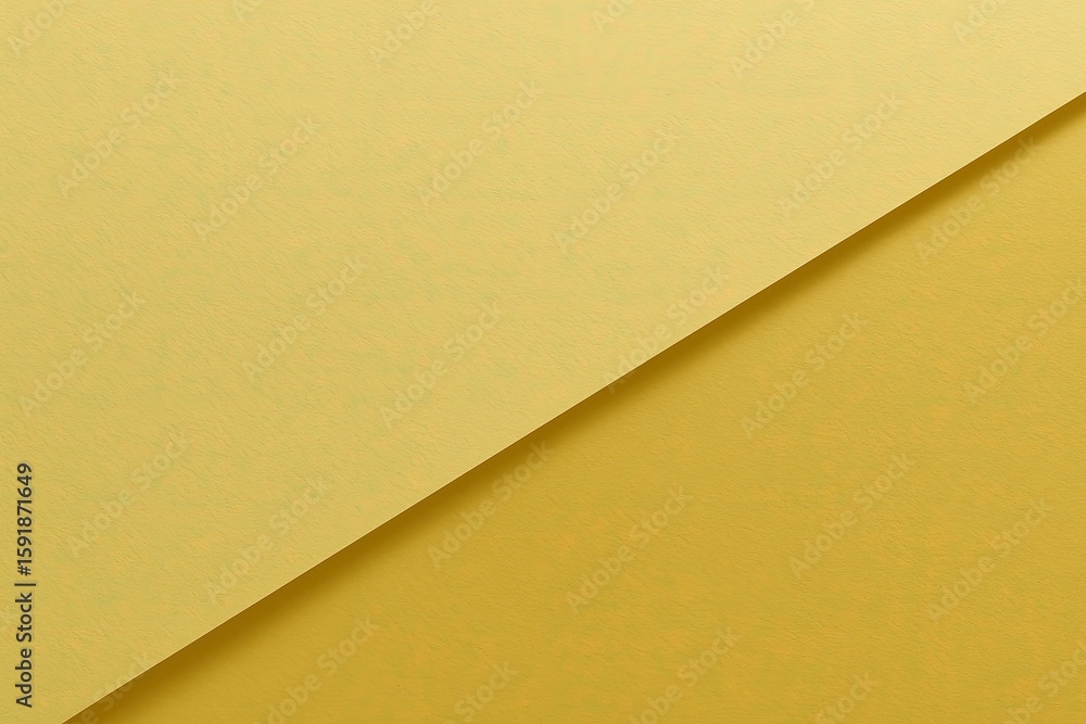 Poster bright yellow paper background with angular fold for creative design and decoration.