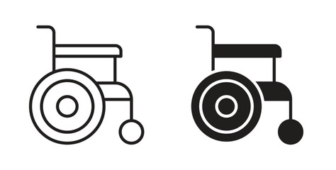 Wheelchair icon for websites and mobile minimalistic flat design.