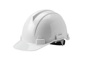 A white safety hard hat, essential protective headwear for construction workers isolated on transparent background